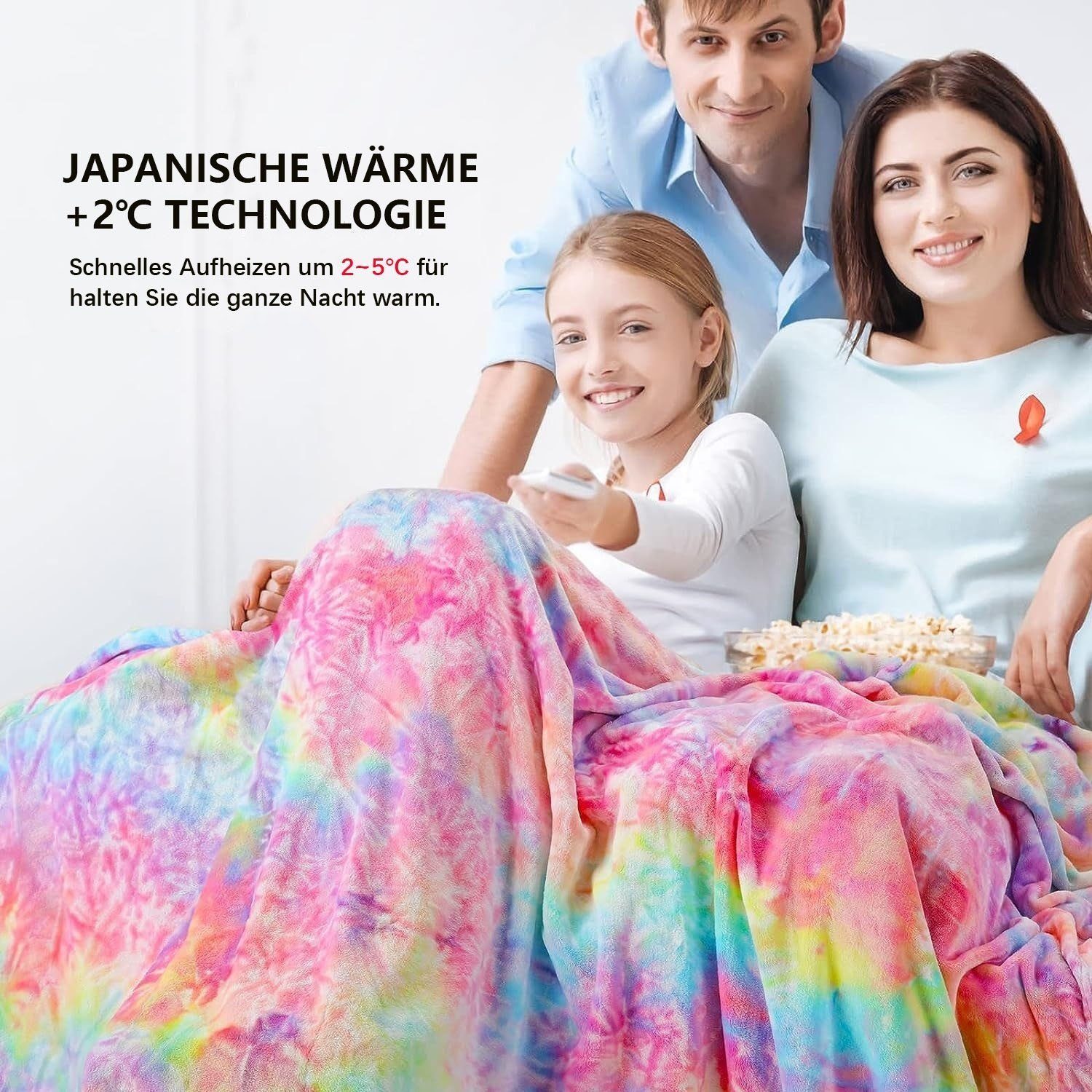 Wohndecke Bunte Kuscheldecke, Hautfreundlich und weich Sofadecke, Elegear, Regenbogen-Überwurf für Mädchen