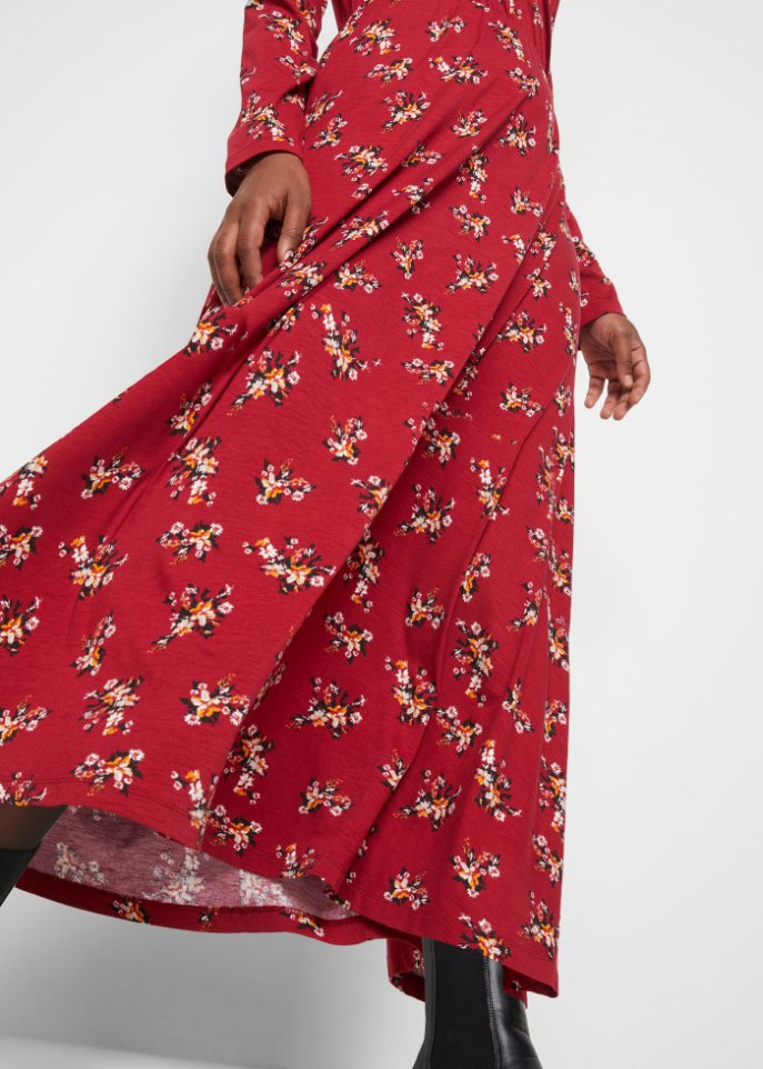 Bedrucktes Maxikleid, langarm
