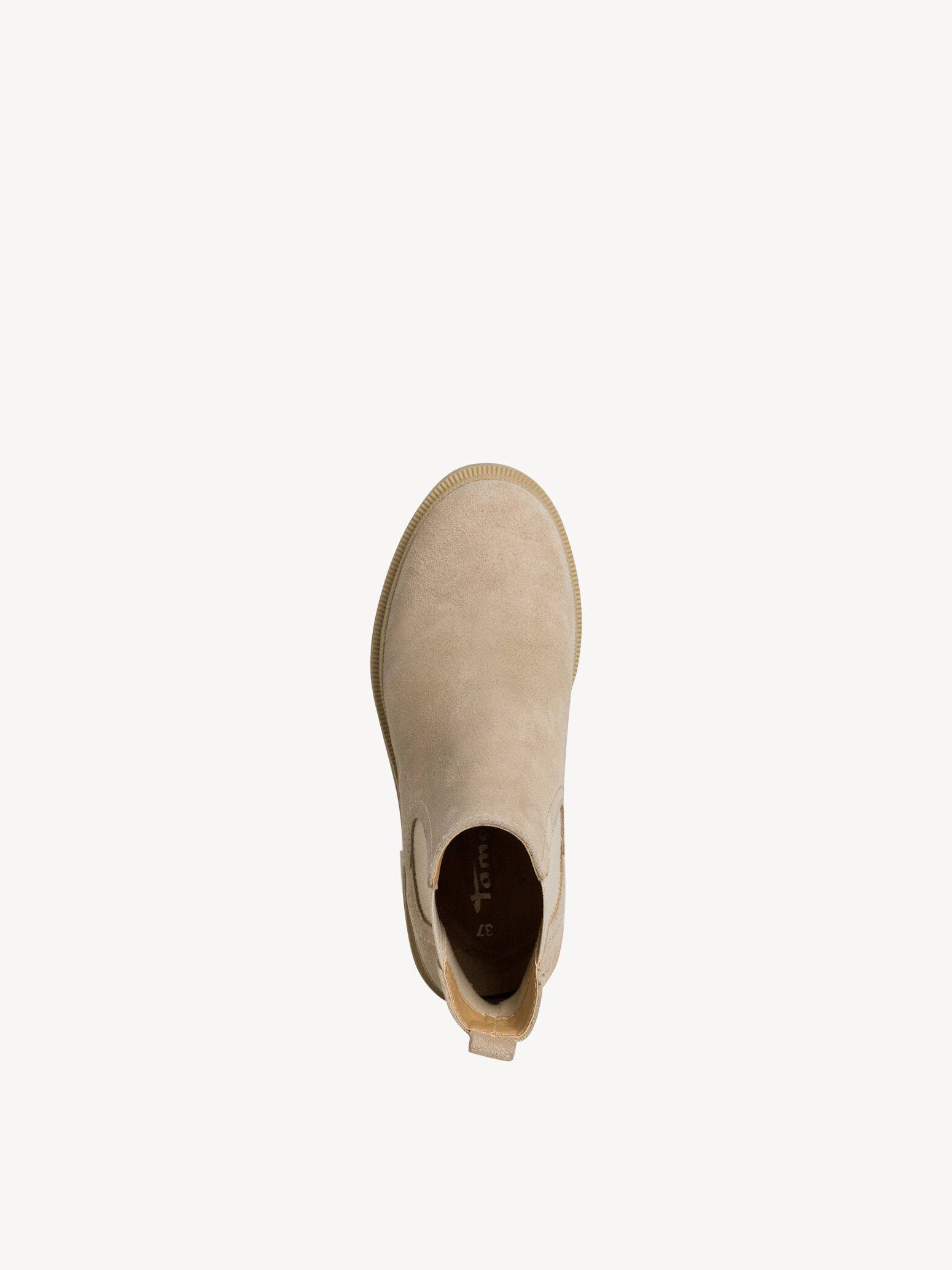 Bottine Chelsea en cuir - beige