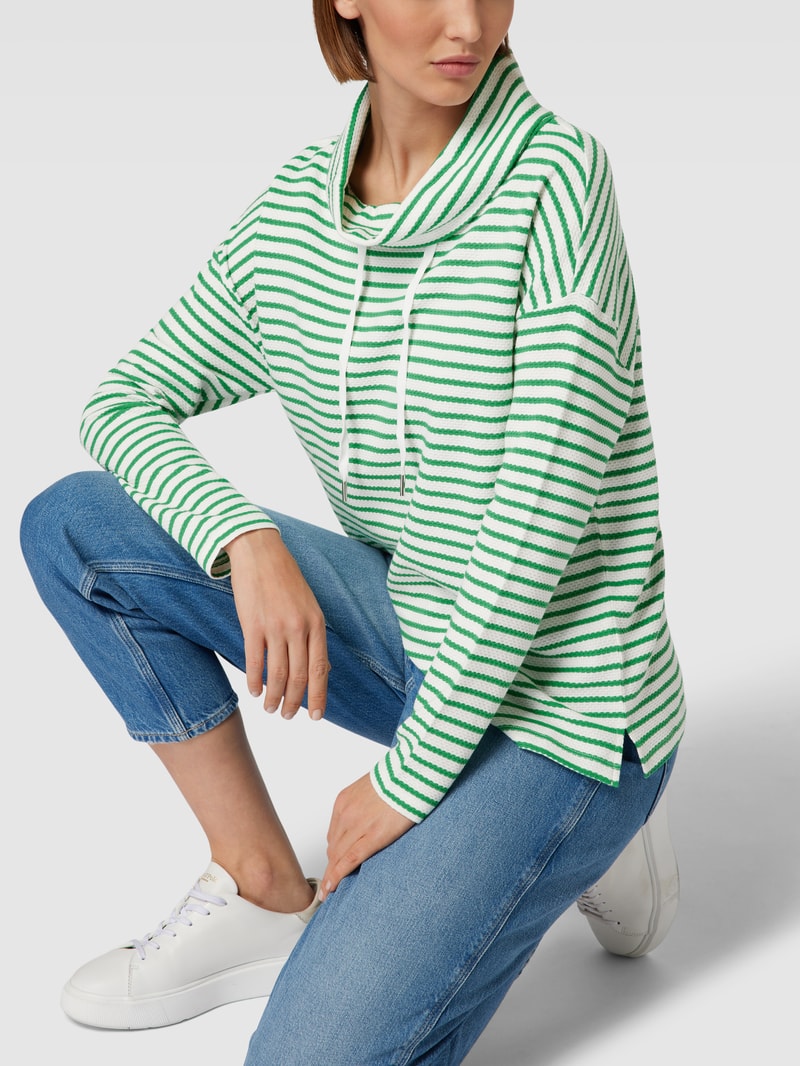 Sweatshirt mit Streifenmuster in grün