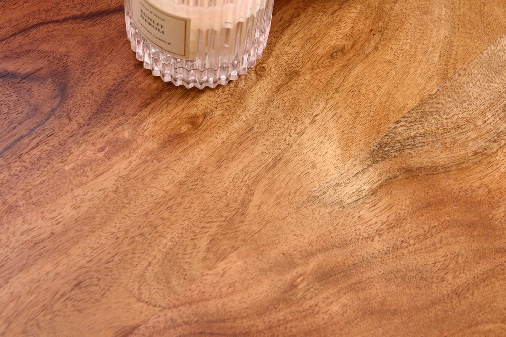 riess-ambiente Couchtisch ABSTRACT LEAF Ø75cm gold / braun (Einzelartikel, 1-St), Wohnzimmer · Massivholz · Metall · rund · handmade · Modern Design