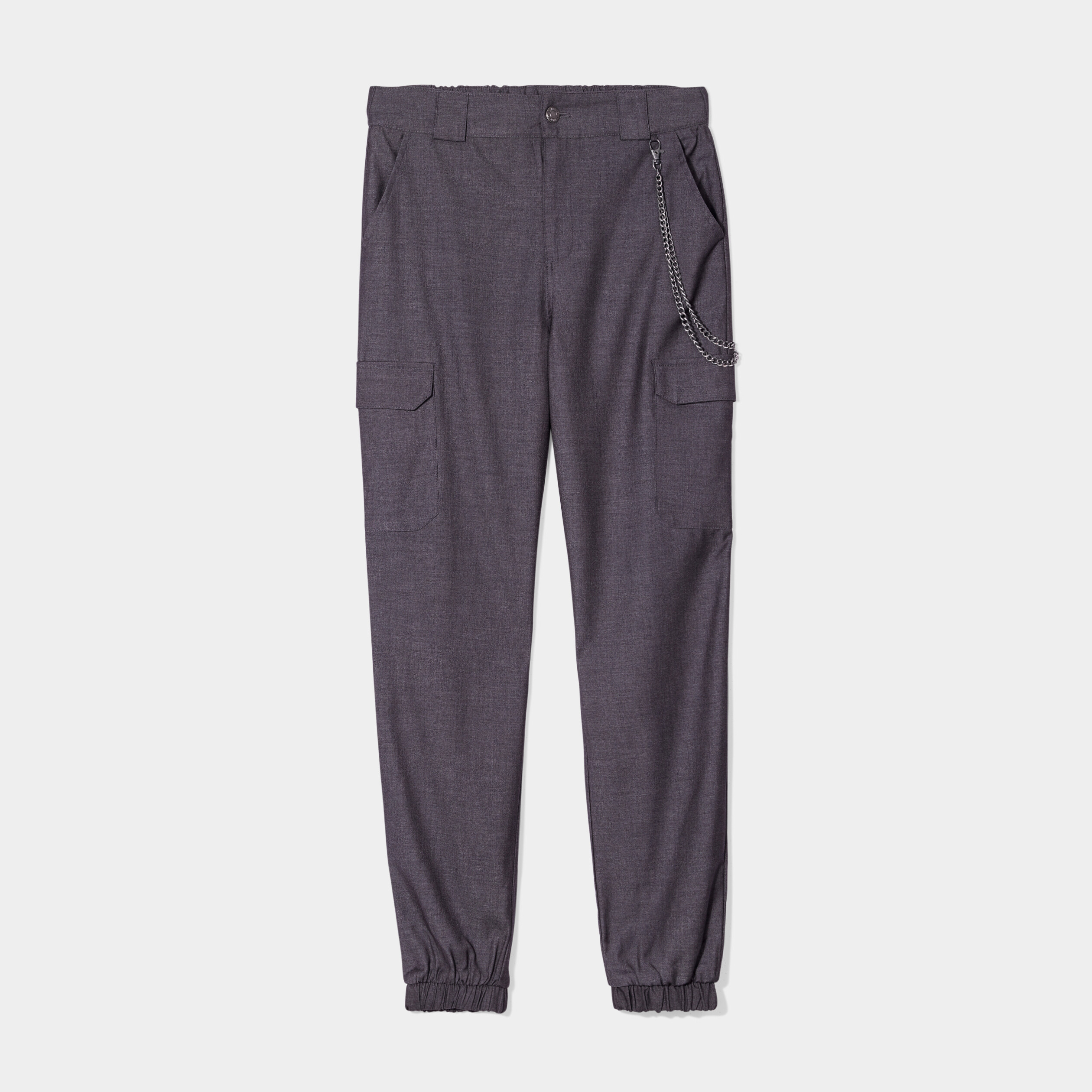 Pantalon battle avec chaîne gris foncé femme | La Halle