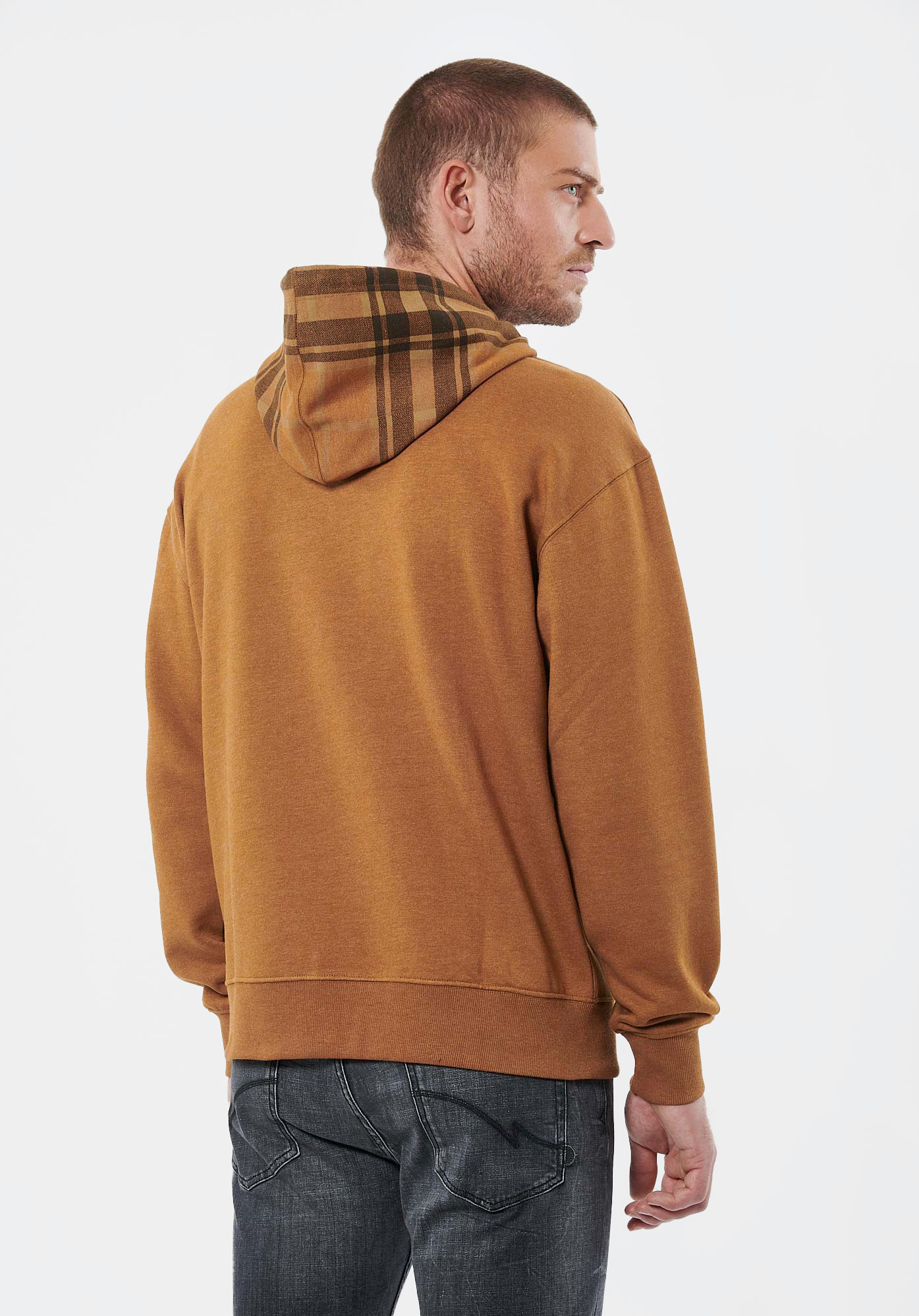 TODD   Sweat à carreaux marron homme