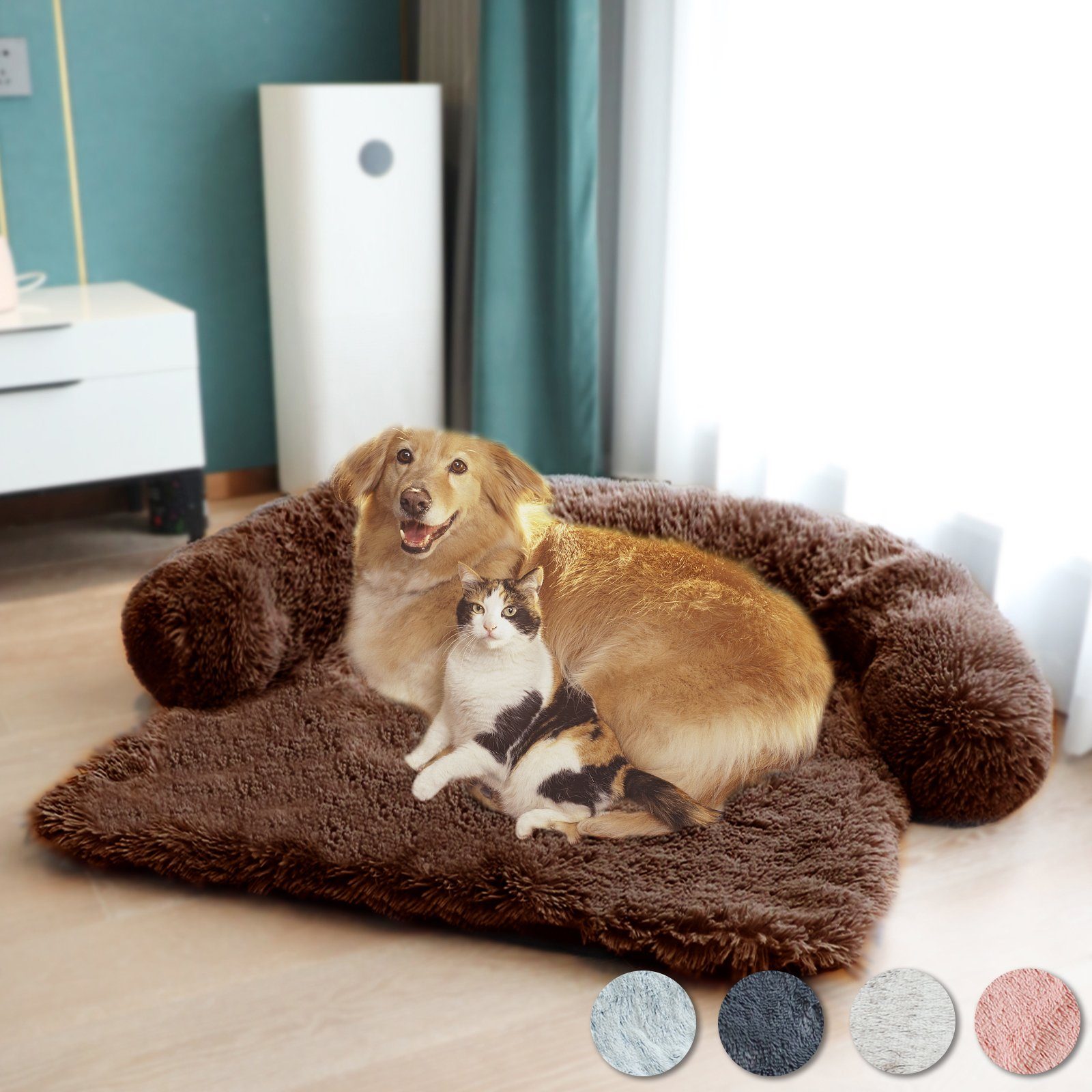 CALIYO Tiersofa Hundebett Grosse Hunde,Flauschig Haustierbett Katzenbett Waschbar, Plüsch, Schützt die Couch vor Haaren und Schmutz Anti-Rutsch/Fleckenbeständig