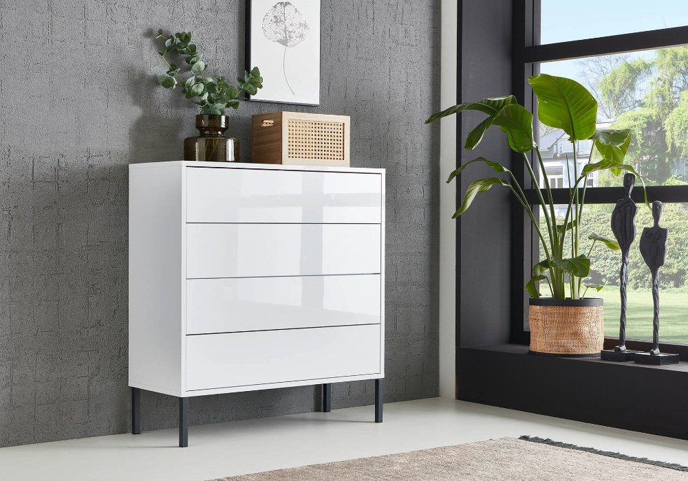 moebel-dich-auf Schubkastenkommode BEN 3 (mit 4 Metallfüßen, in verschiedenen Farben), Push-to-open-Funktion