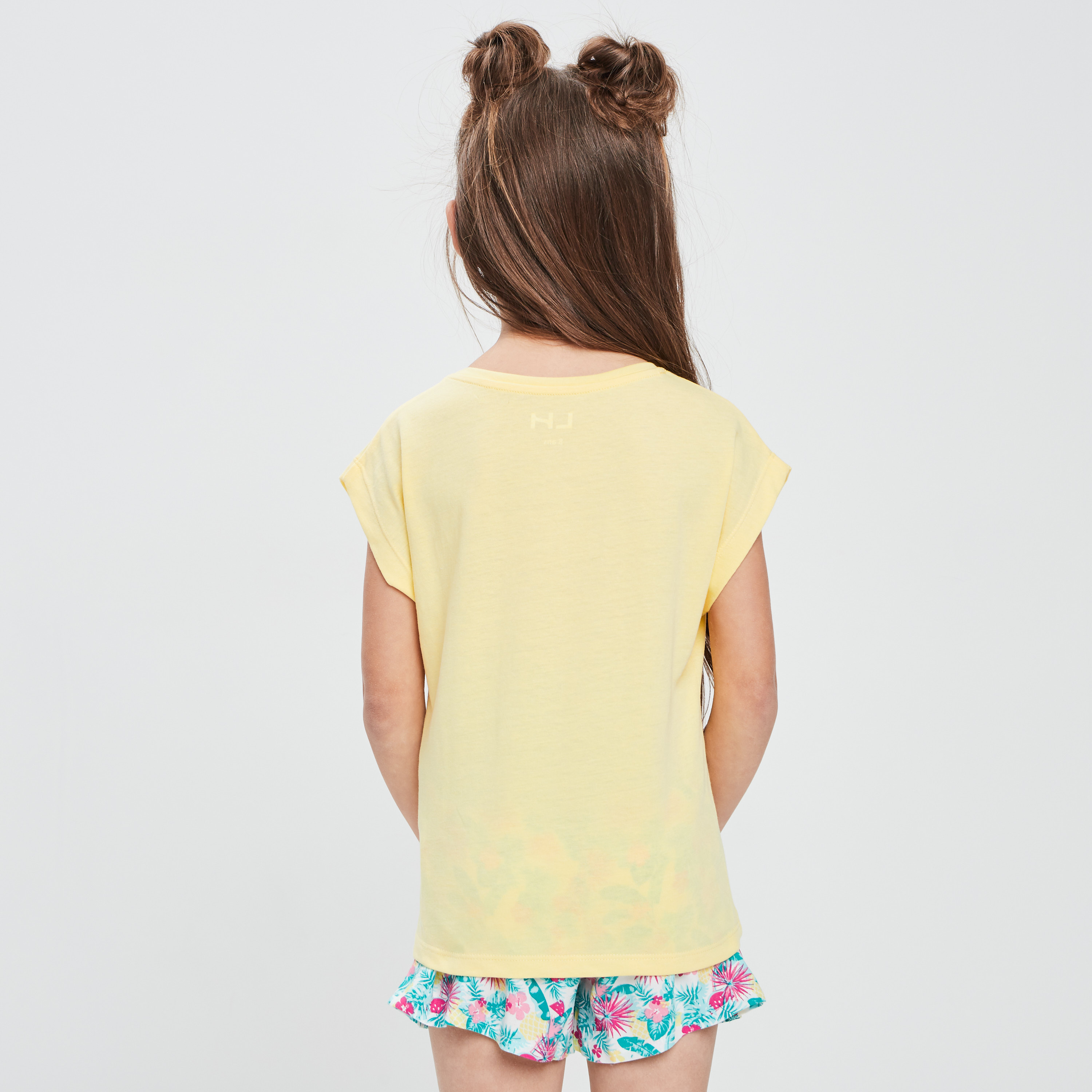 T-shirt manches courtes jaune pastel fille | La Halle