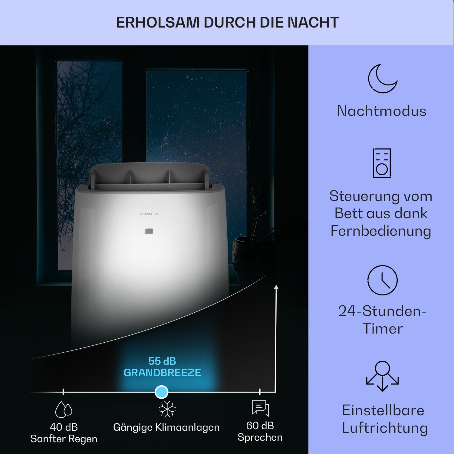 Klarstein Klimagerät Grandbreeze Eco 12K, Klimagerät mobil Air Conditioner Kühlgerät Luftkühler