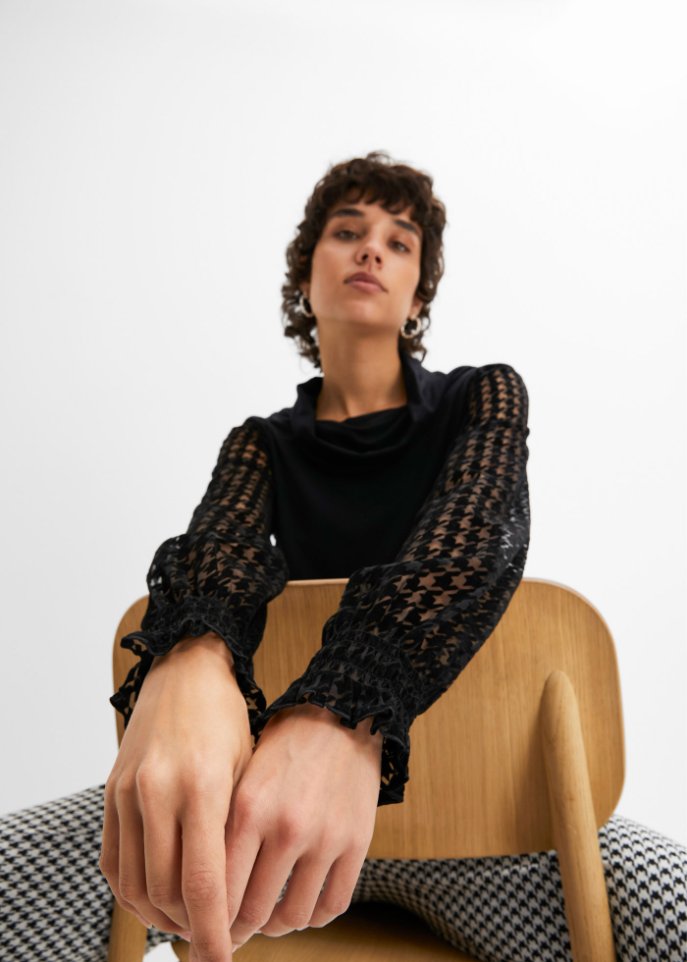 Shirt mit Mesh Ärmeln