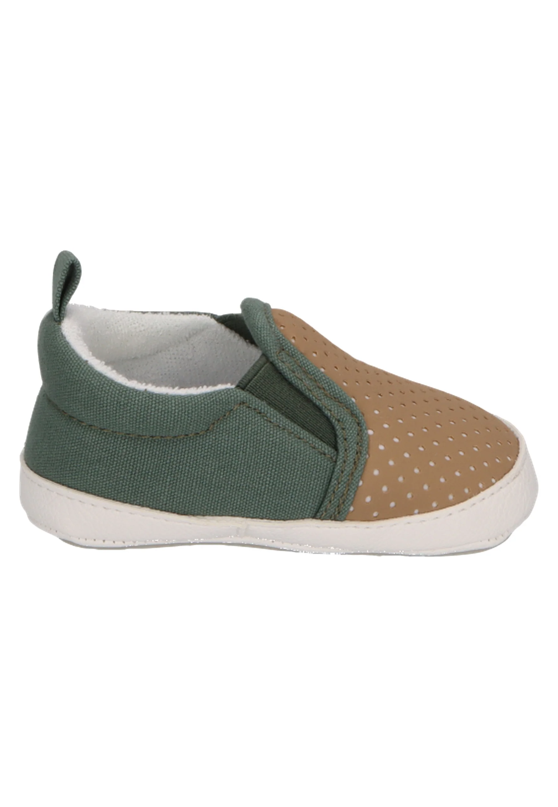 Babyschuh aus Kunstleder und Canvas im Farbmix