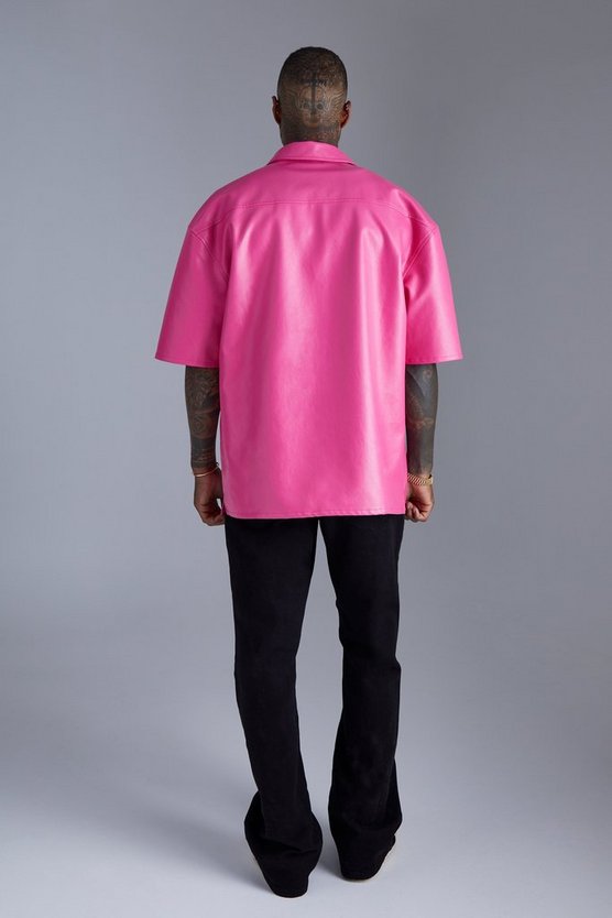 Kastiges Oversize PU-Hemd
