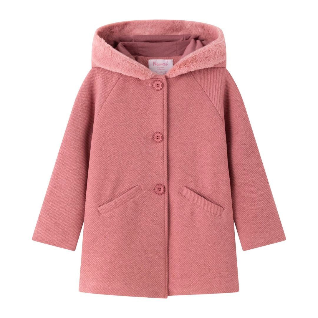 suebidou Jerseymantel Mantel Übergangsmantel mit Kapuze Jacke lang altrosa für Mädchen