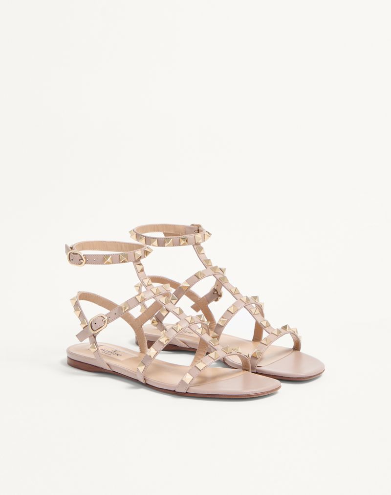 Rockstud lav sandal i kalveskind med stropper
