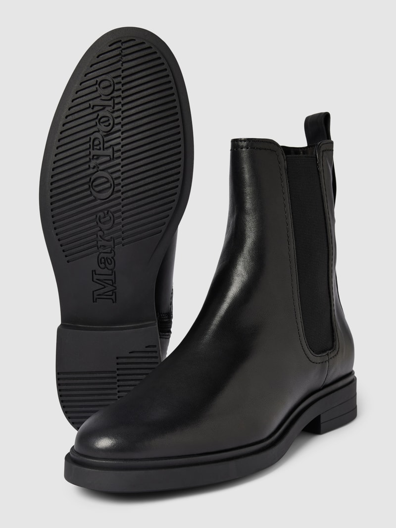 Chelsea Boots aus Leder-Mix Modell 'Paula' in schwarz