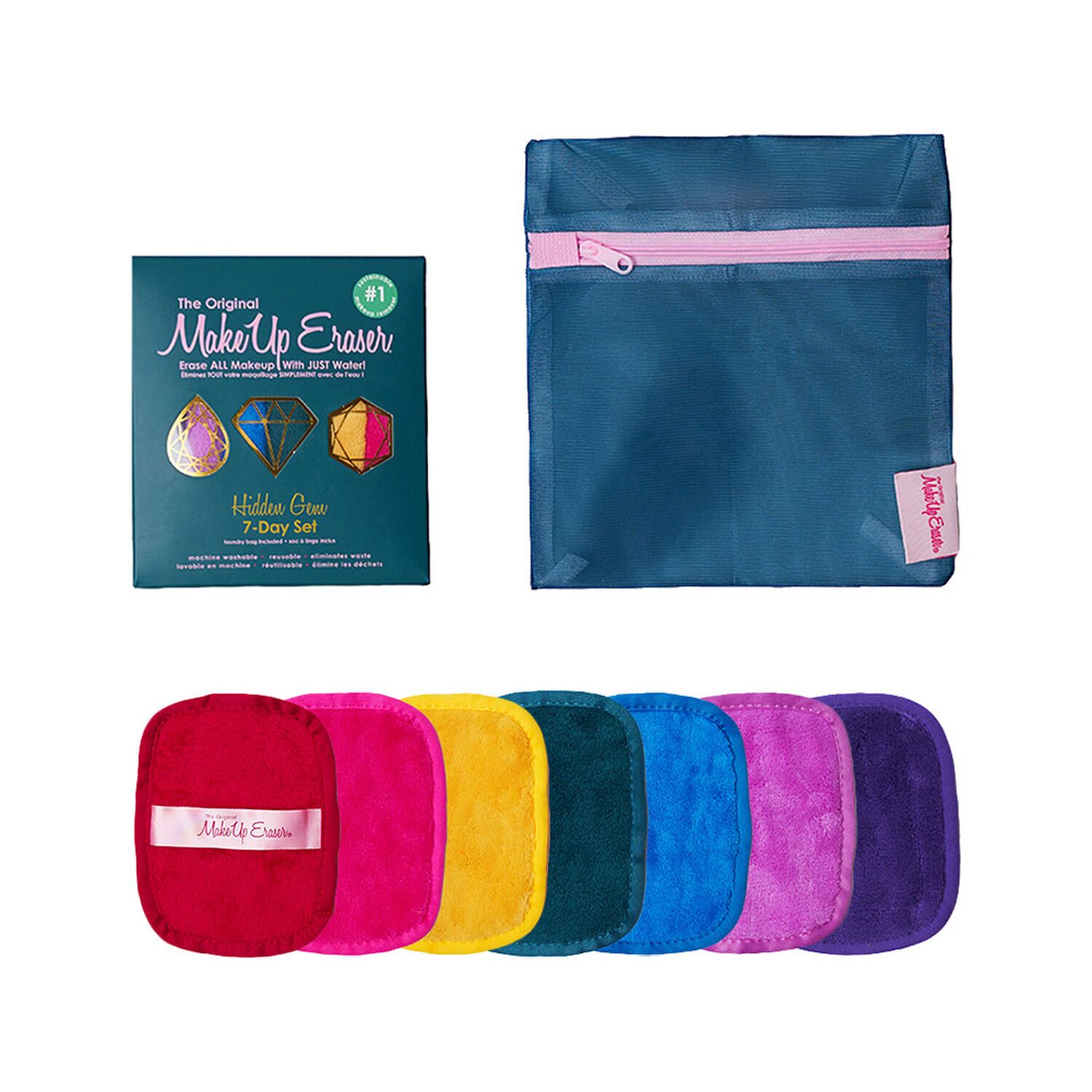 Make Up Eraser Hidden Gem 7 Day Set Serviettes Démaquillantes Réutilisables