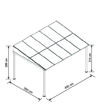 HC Garten & Freizeit Terrassenüberdachung 400 x 300 cm Anthrazit
