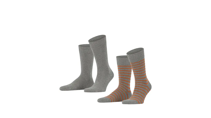 ESPRIT Herren Socken Fine Stripe 2er Pack grau