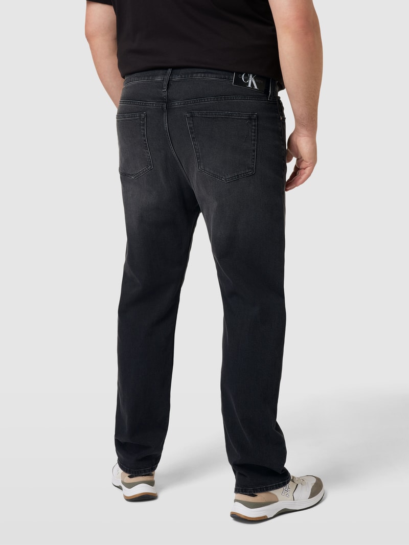 PLUS SIZE Regular Fit Jeans im Used-Look in schwarz