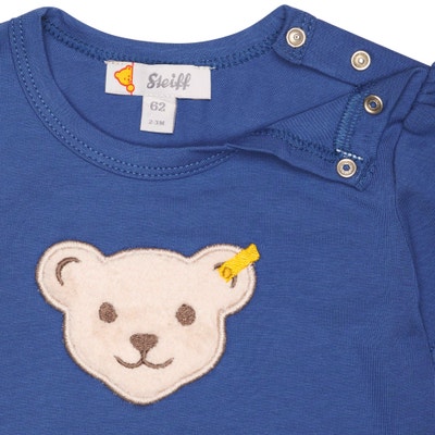 T-Shirt kurzarm, mittelblau für Mädchen