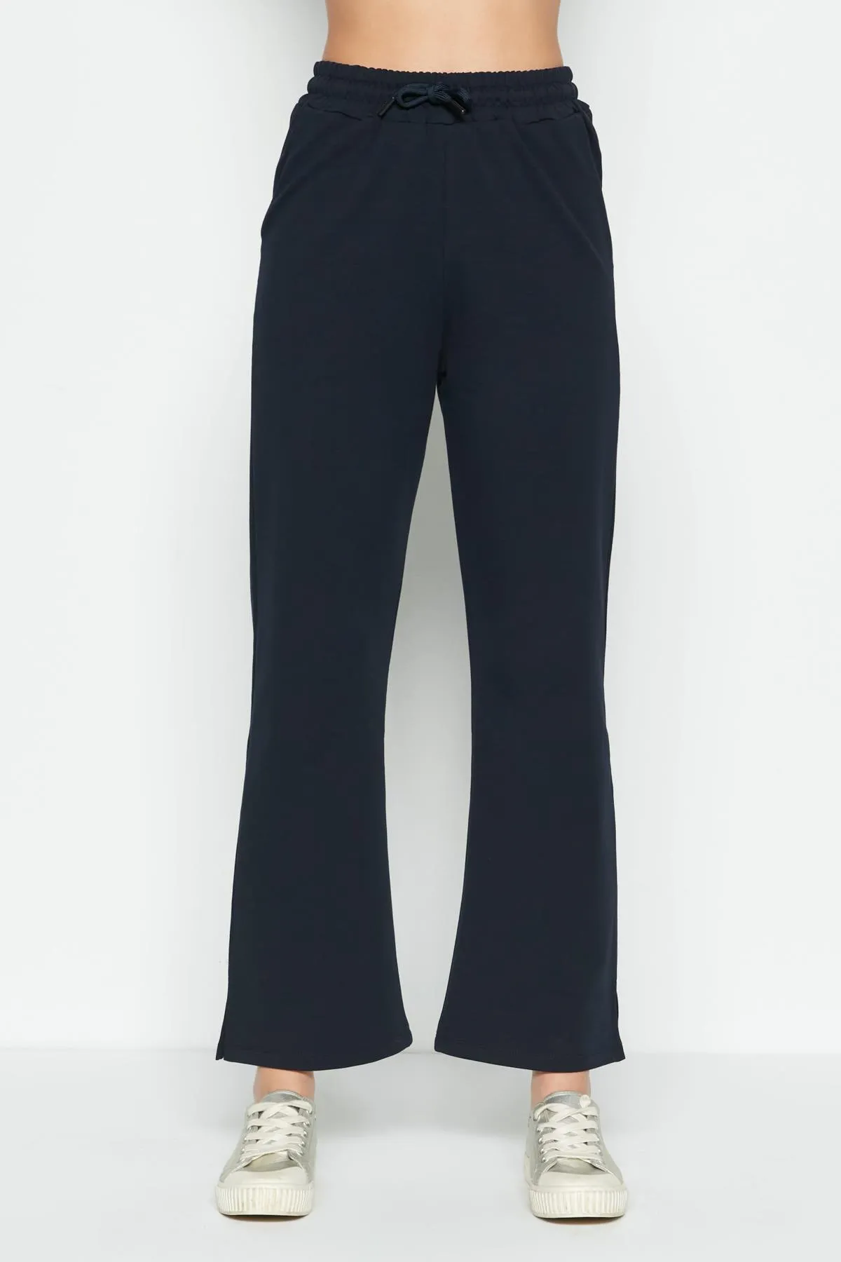 C&City  Jogginghose mit Schlitz und ausgestelltem Bein 741 Marineblau