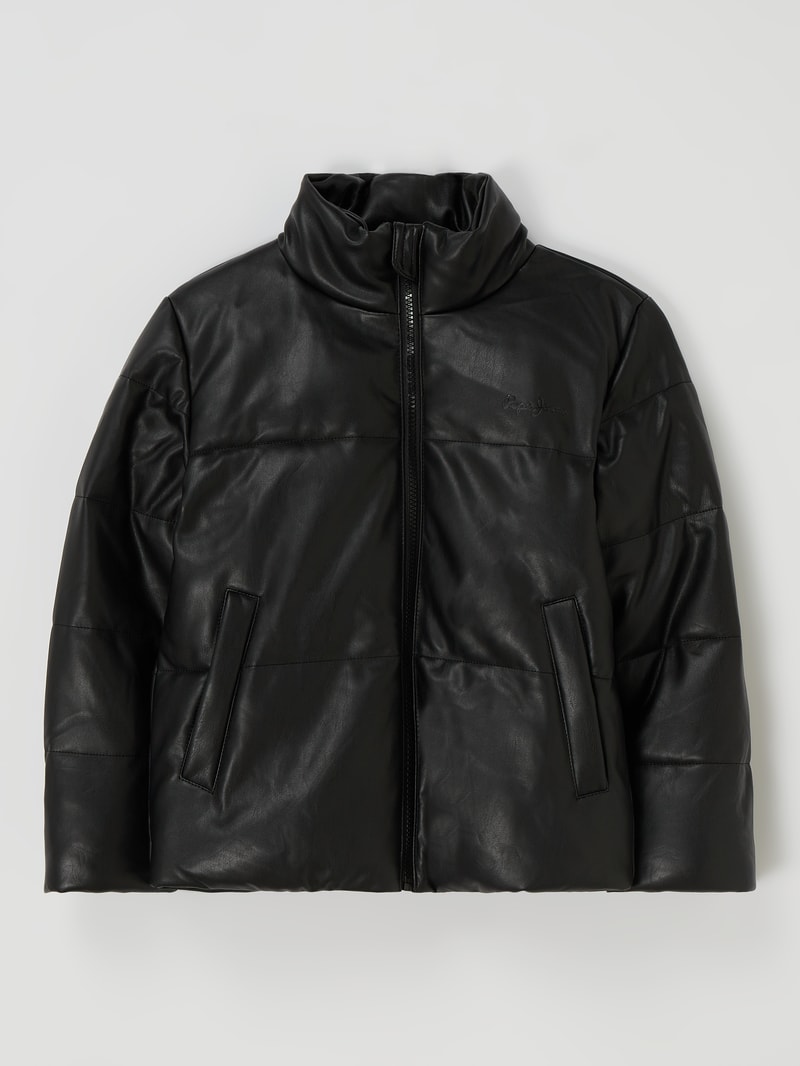 Steppjacke in Leder-Optik Modell 'Maxima' in schwarz