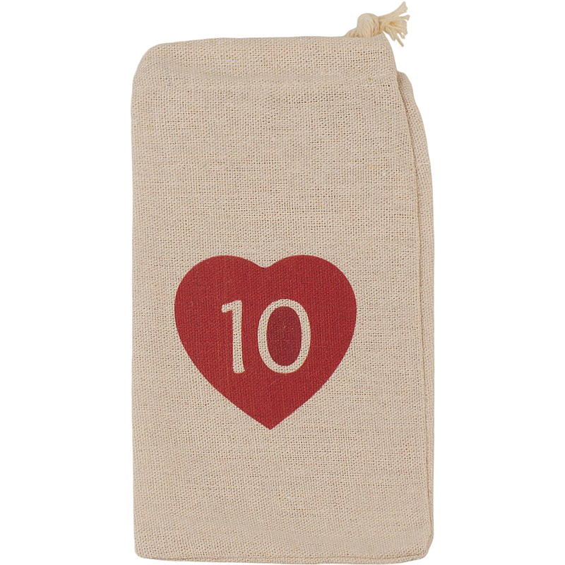 Home Kalenderposer 12x20 cm 1-24 stoff m/hjerte