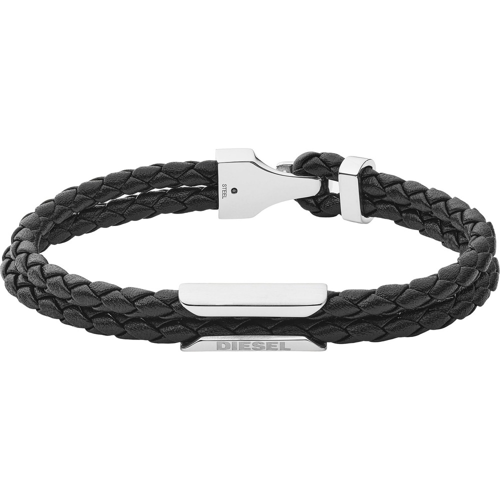 Diesel Bracelet Cuir, Acier inoxydable Bracelet