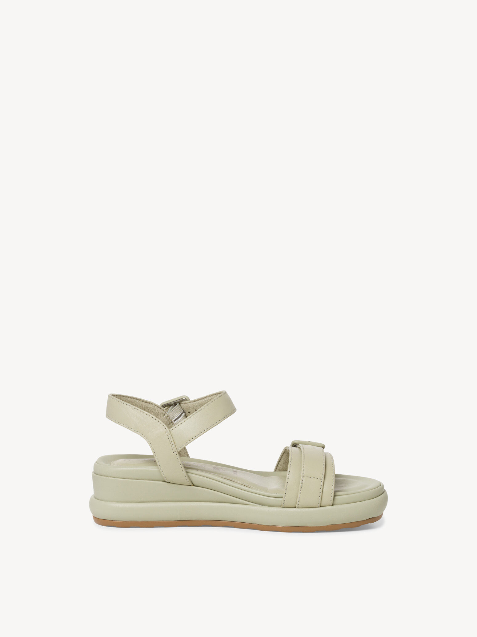 Sandale à talon en cuir - vert