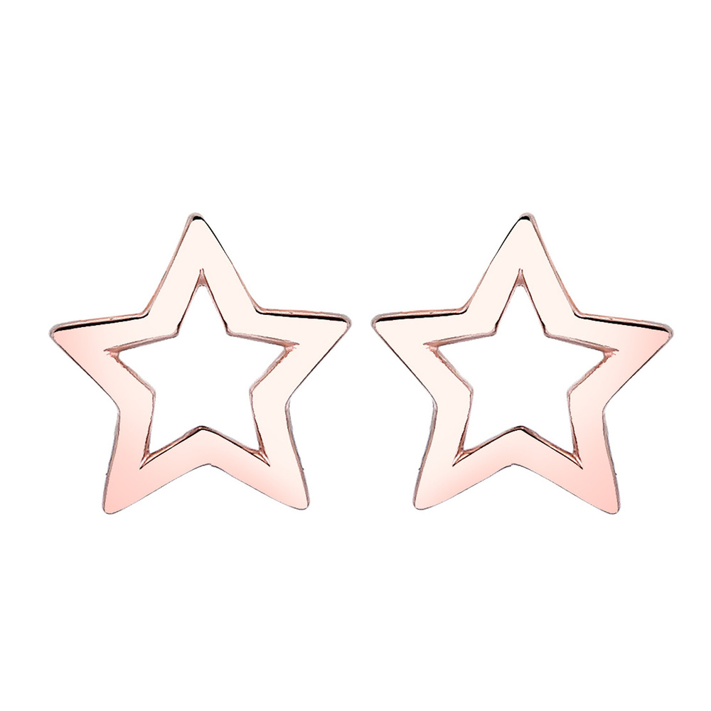 Elli Elli Boucles d'Oreilles Femme Motif Étoile Classique avec Émail en Argent Sterlin Boucles d'oreilles