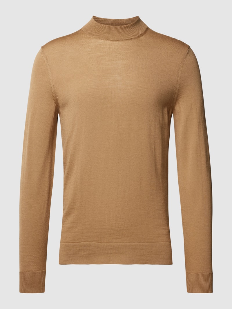 Strickpullover mit Stehkragen Modell 'Marek' in beige