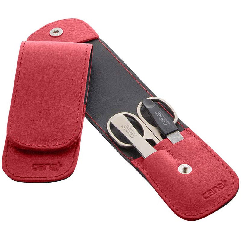 Canal Stecketui mit Druckknopf rot 3-teilig