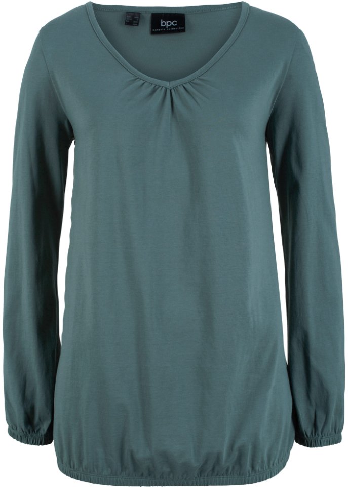 Baumwoll Langarmshirt mit Gummizug