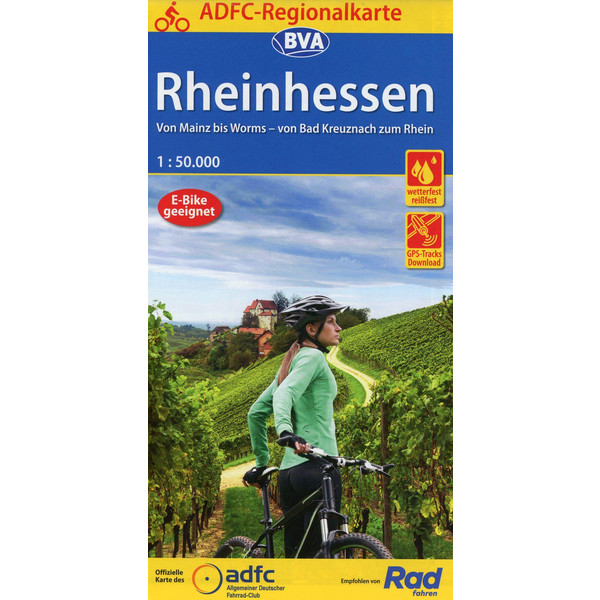 ADFC-REGIONALKARTE RHEINHESSEN, 1:50.000 - Fahrradkarte