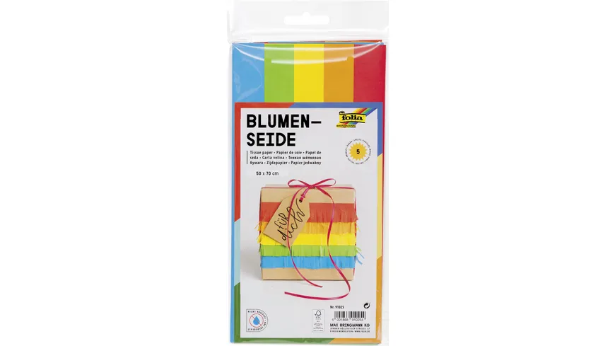folia Seidenpapier 50 x 70cm 5 Bogen sortiert 1.75 m²