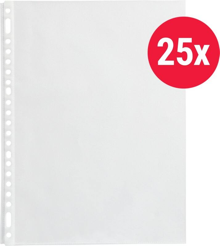 Viking Prospekthüllen DIN A4 Glasklar Transparent 110 Mikron PP (Polypropylen) Oben 23 Löcher 25 Stück