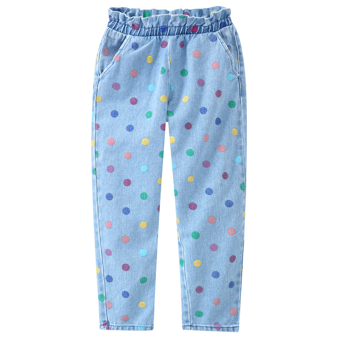 Mädchen Jeans mit bunten Punkten allover