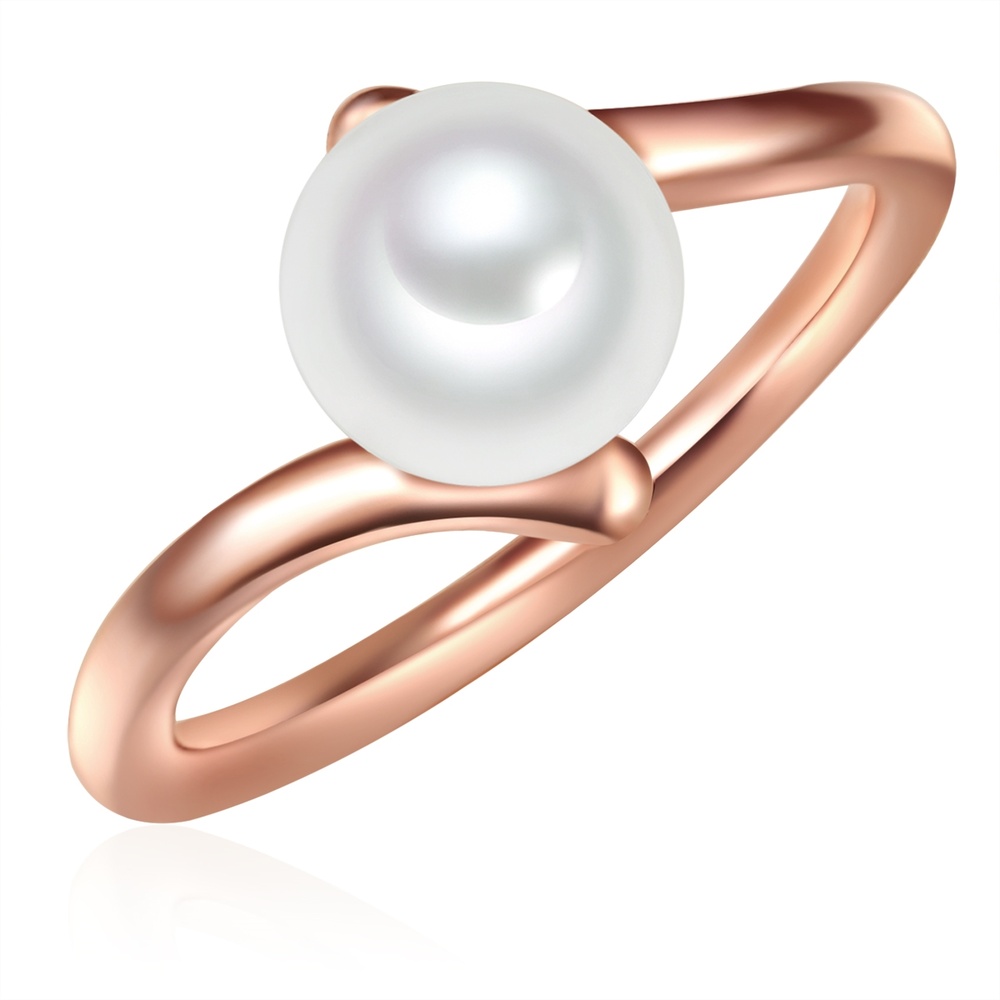 Valero Pearls Bague en argent Argent sterling Perle de culture d'eau douce en Or rose Bague