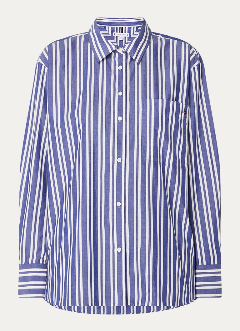 Tommy Hilfiger  Blouse met streepprint en borstzak