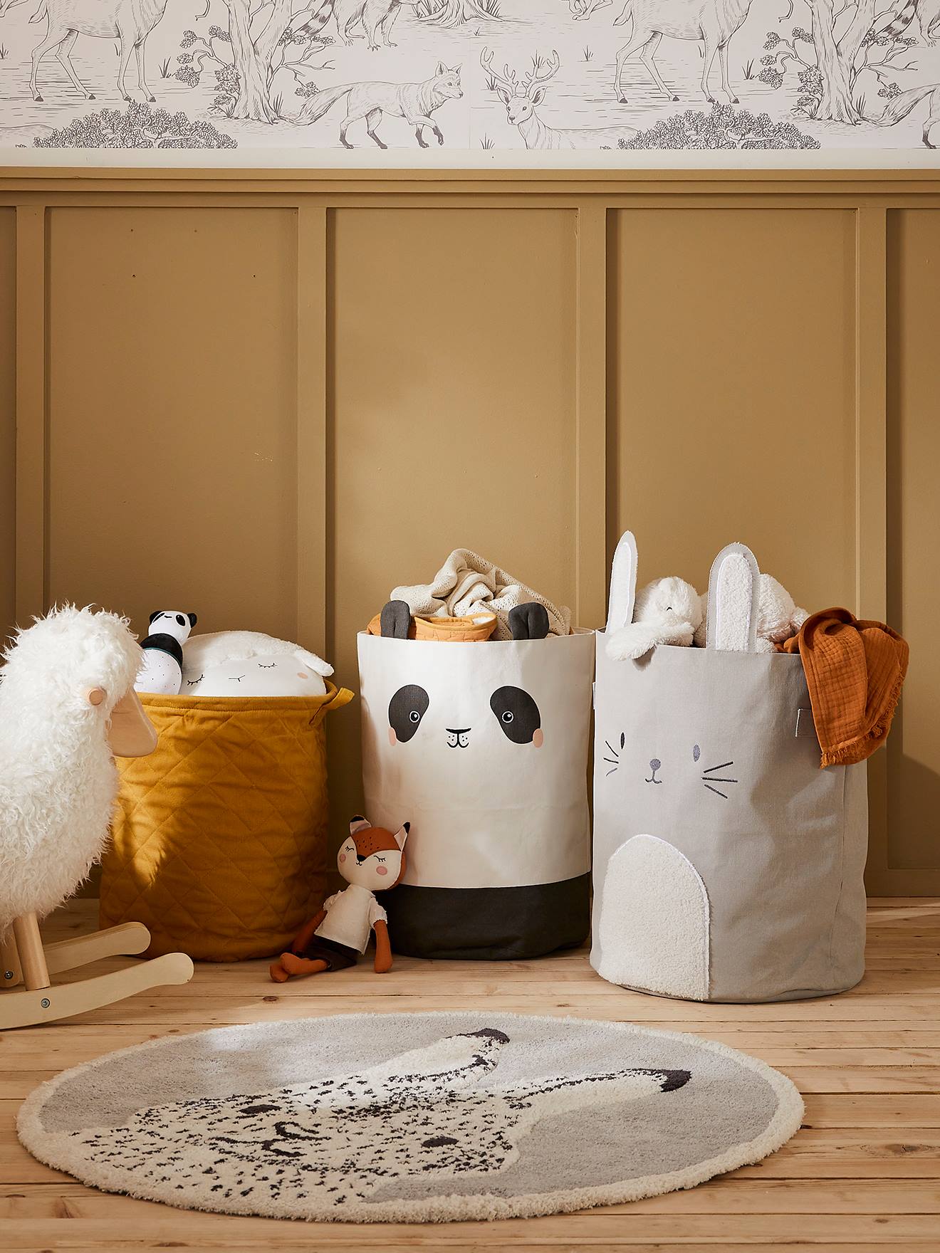 Panier de rangement XL Lapin gris