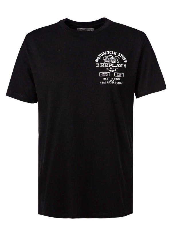 Replay, T-Shirt, Baumwolle, schwarz