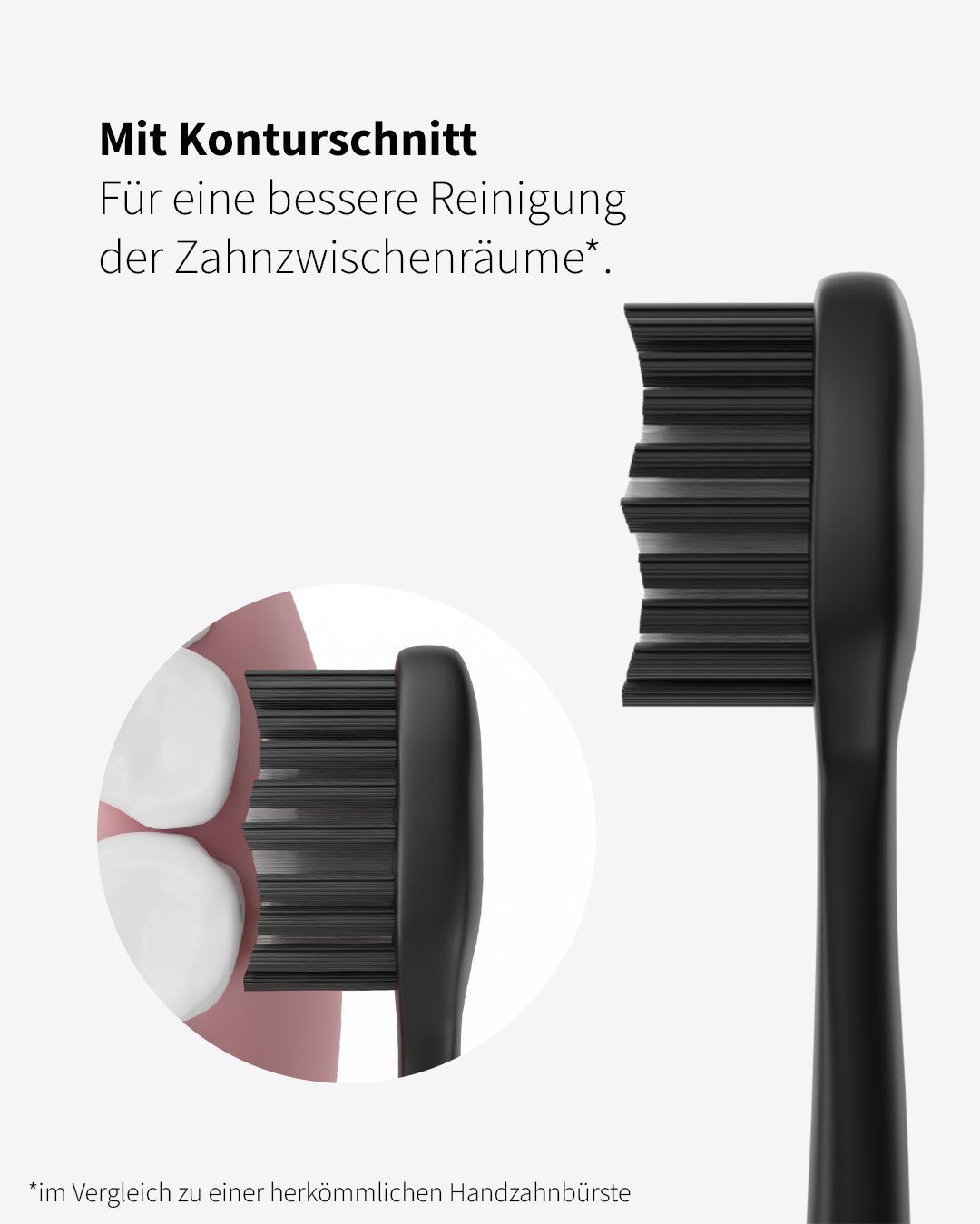 Zahnheld Aufsteckbürsten Basic Medium, 3 Stück Weiß, 3 mittelharte Wechselköpfe (plastikfrei verpackt)