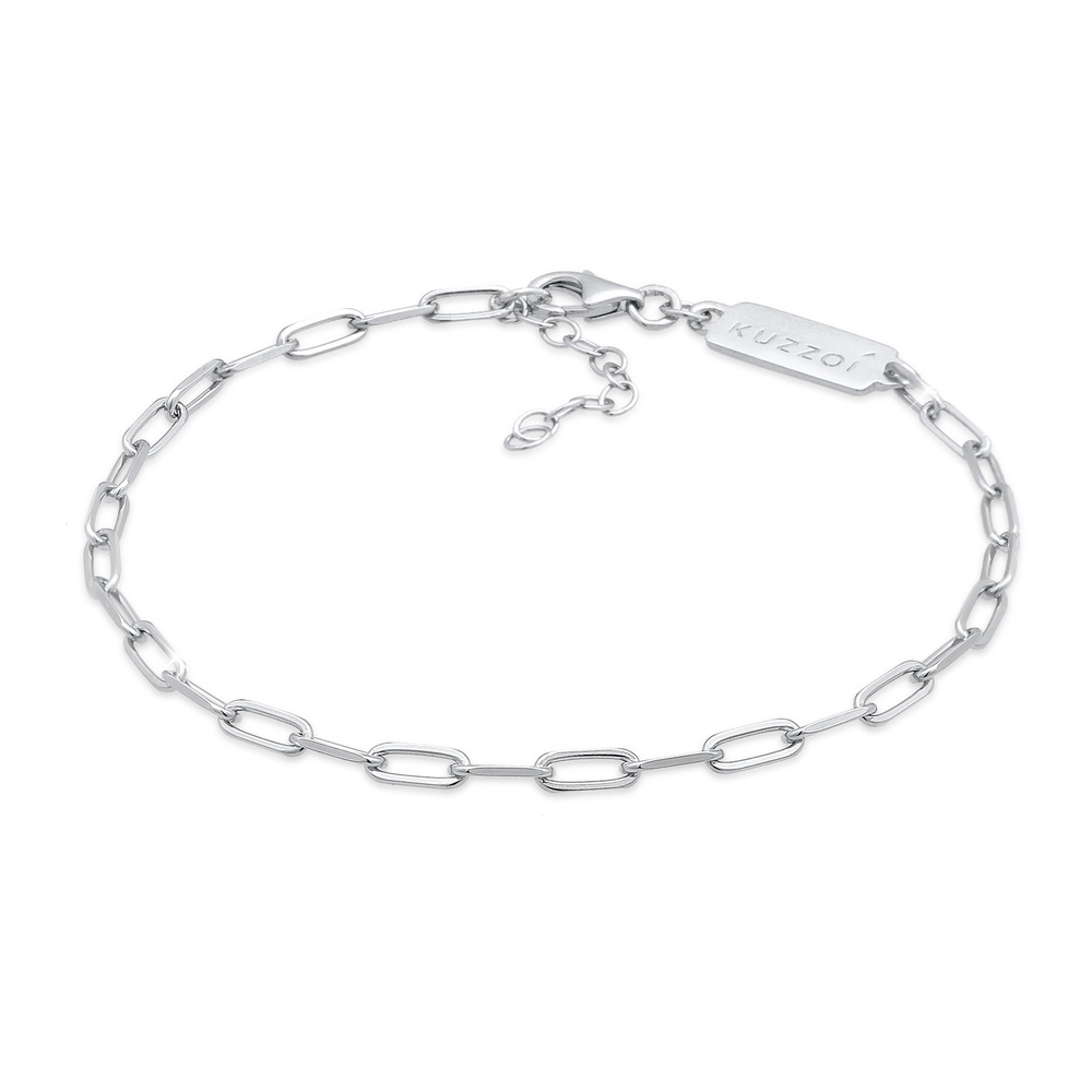 KUZZOI KUZZOI Bracelet Hommes Regard de chaîne Ovale en argent sterling 925 Bracelet