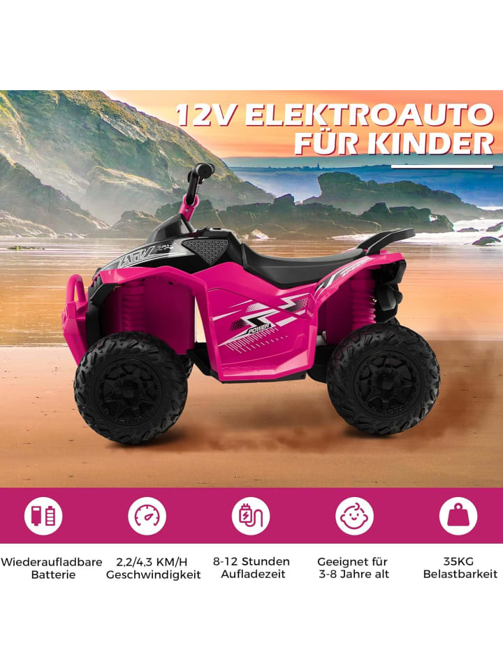 COSTWAY 12V Elektro Kinderquad 3-8 Jahre in Rosa günstig kaufen onesize