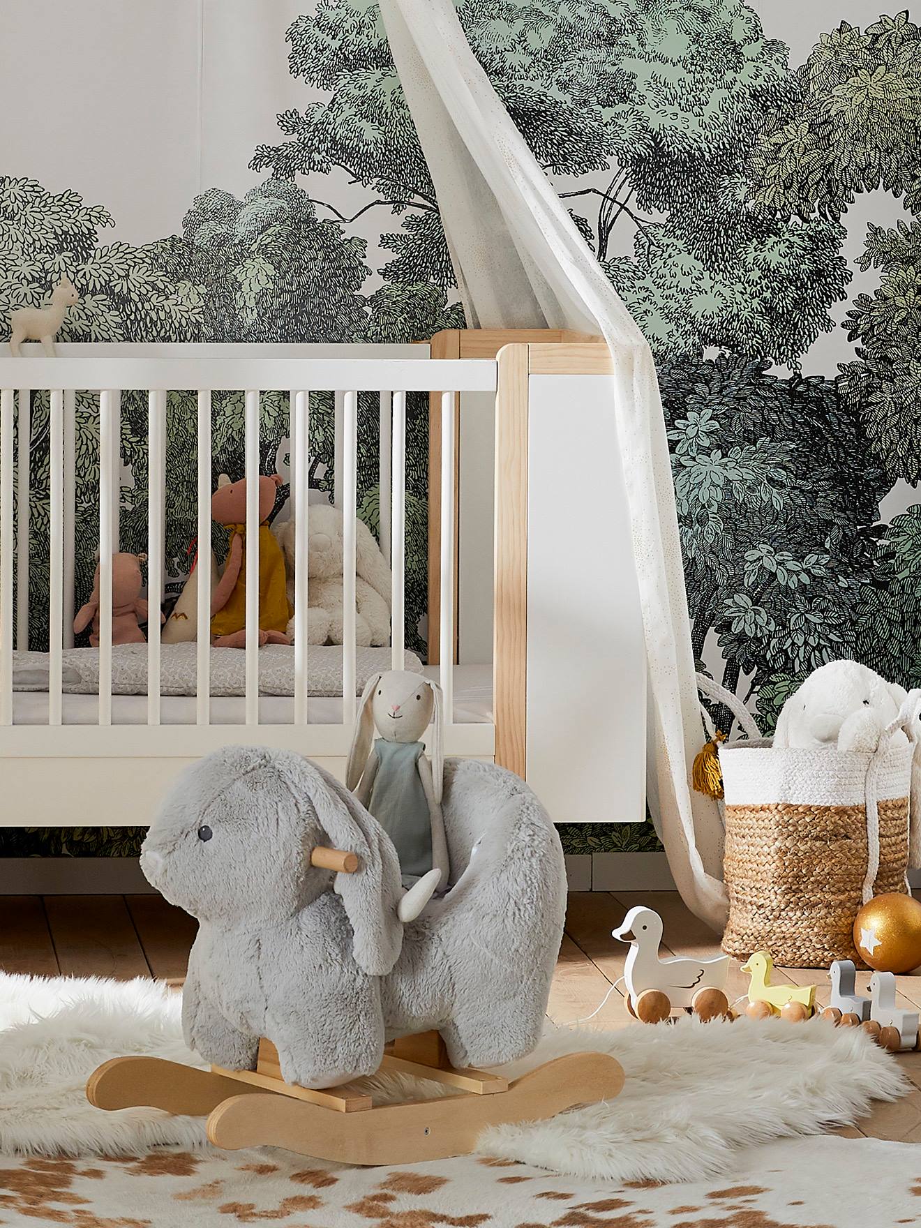 Lapin à bascule bébé FSC® gris