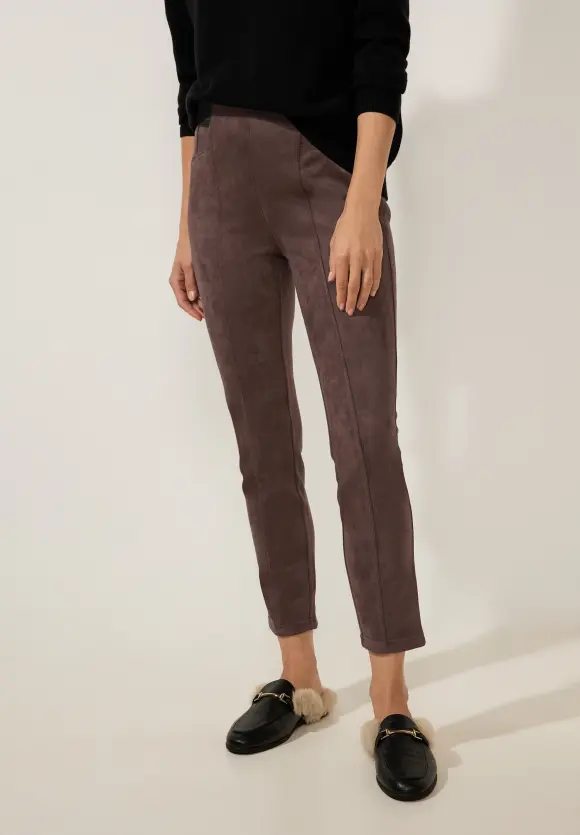 Street One Skinny Hose in Velour Optik