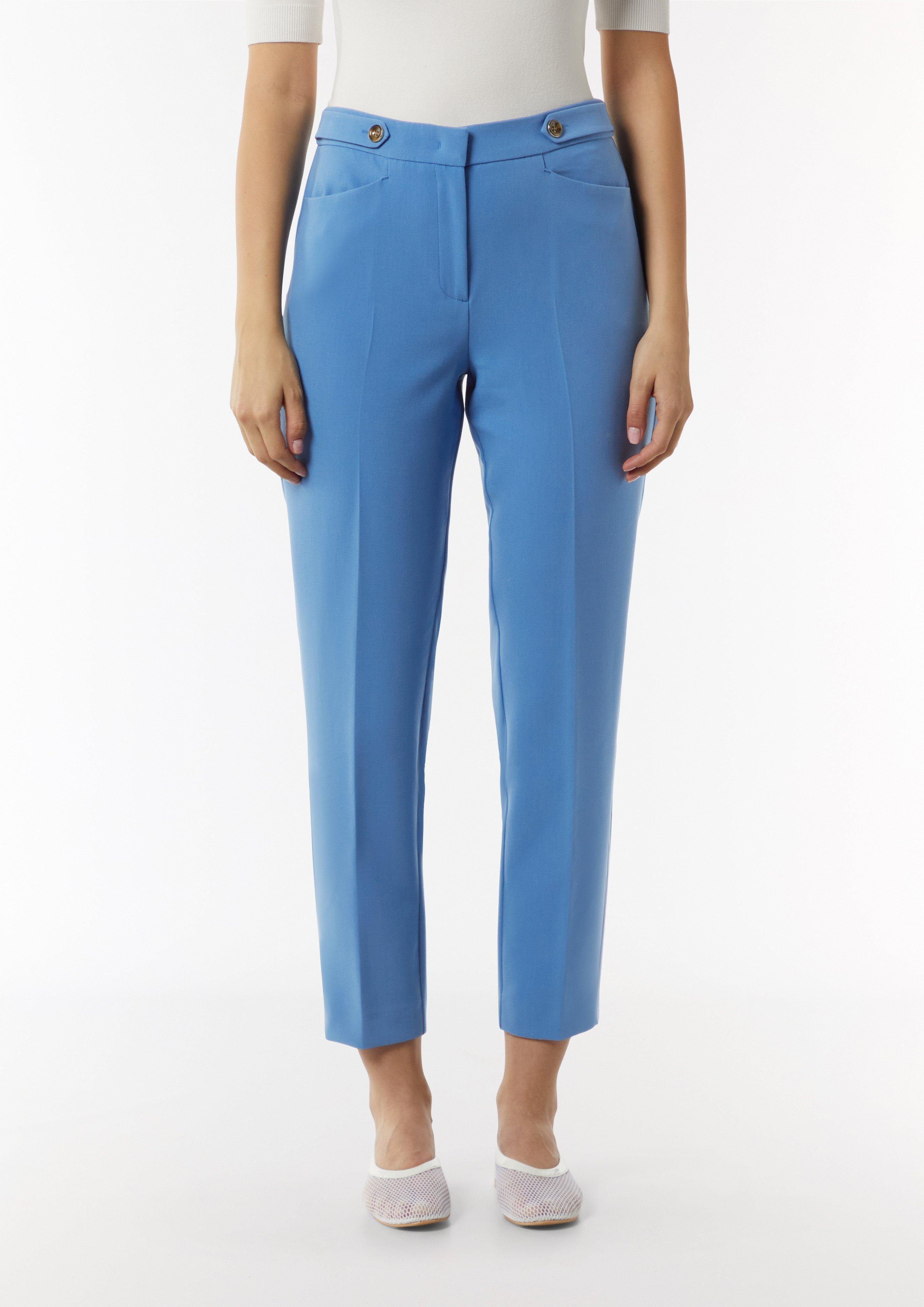 Elegante Hose mit Riegel und Knopf - blau