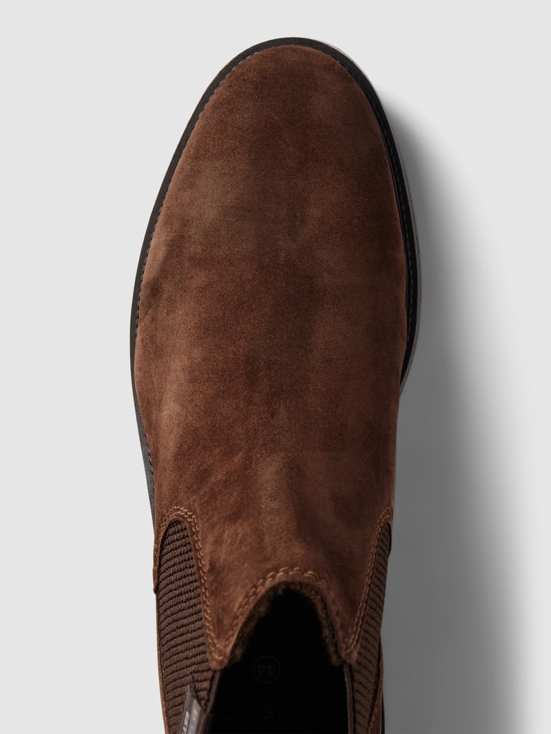 Chelsea Boots mit Label-Details Modell 'Ladano' in dunkelbraun