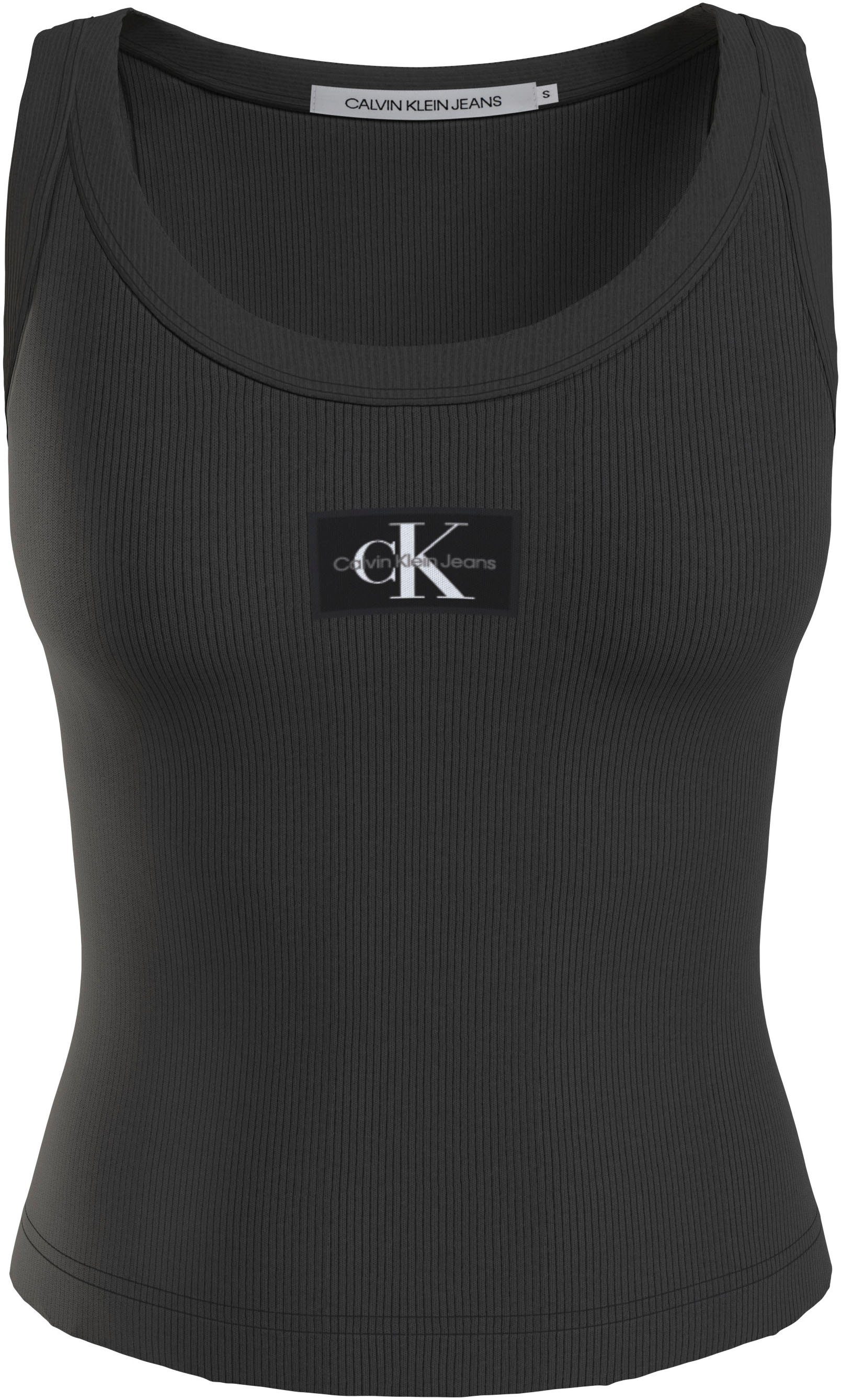 Calvin Klein Jeans Tanktop WOVEN LABEL RIB TANK TOP mit Logomarkenlabel