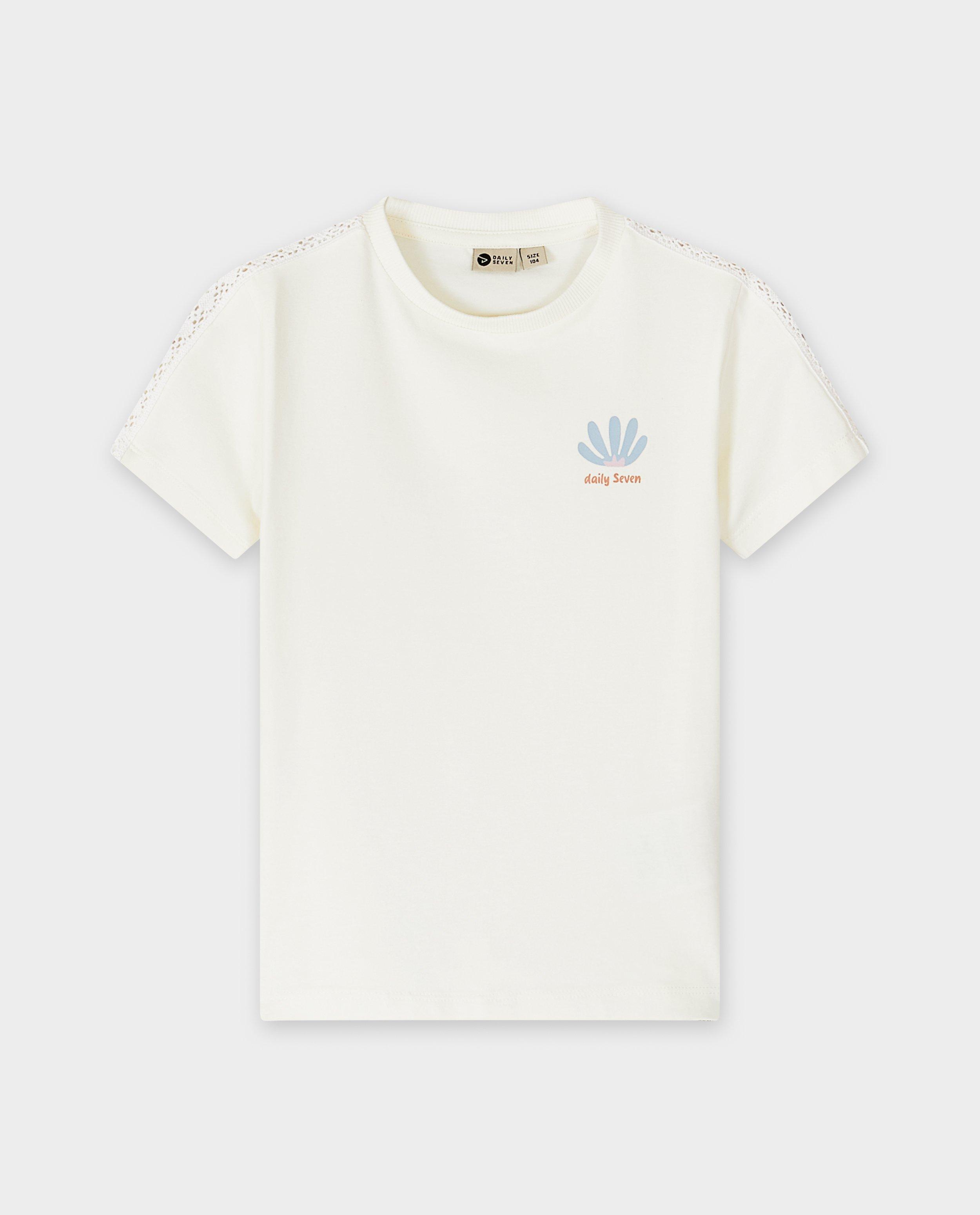 Tricou Daily 7 cu imprimeu mic, alb