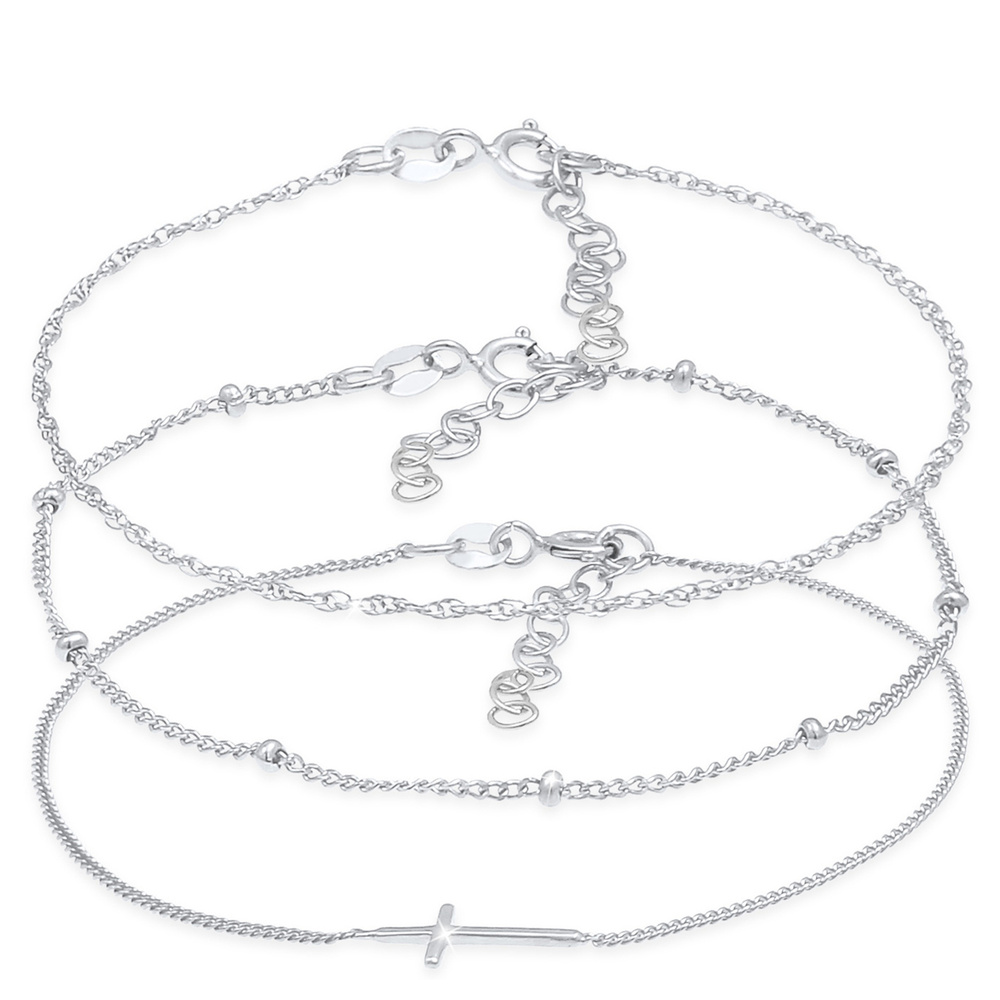Elli Elli Bracelet Femmes torsadé boule de conception de la croix par 3 set en argent  Bracelet