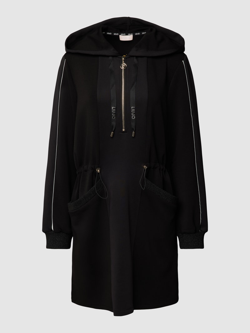 Sweatkleid mit Kapuze in black
